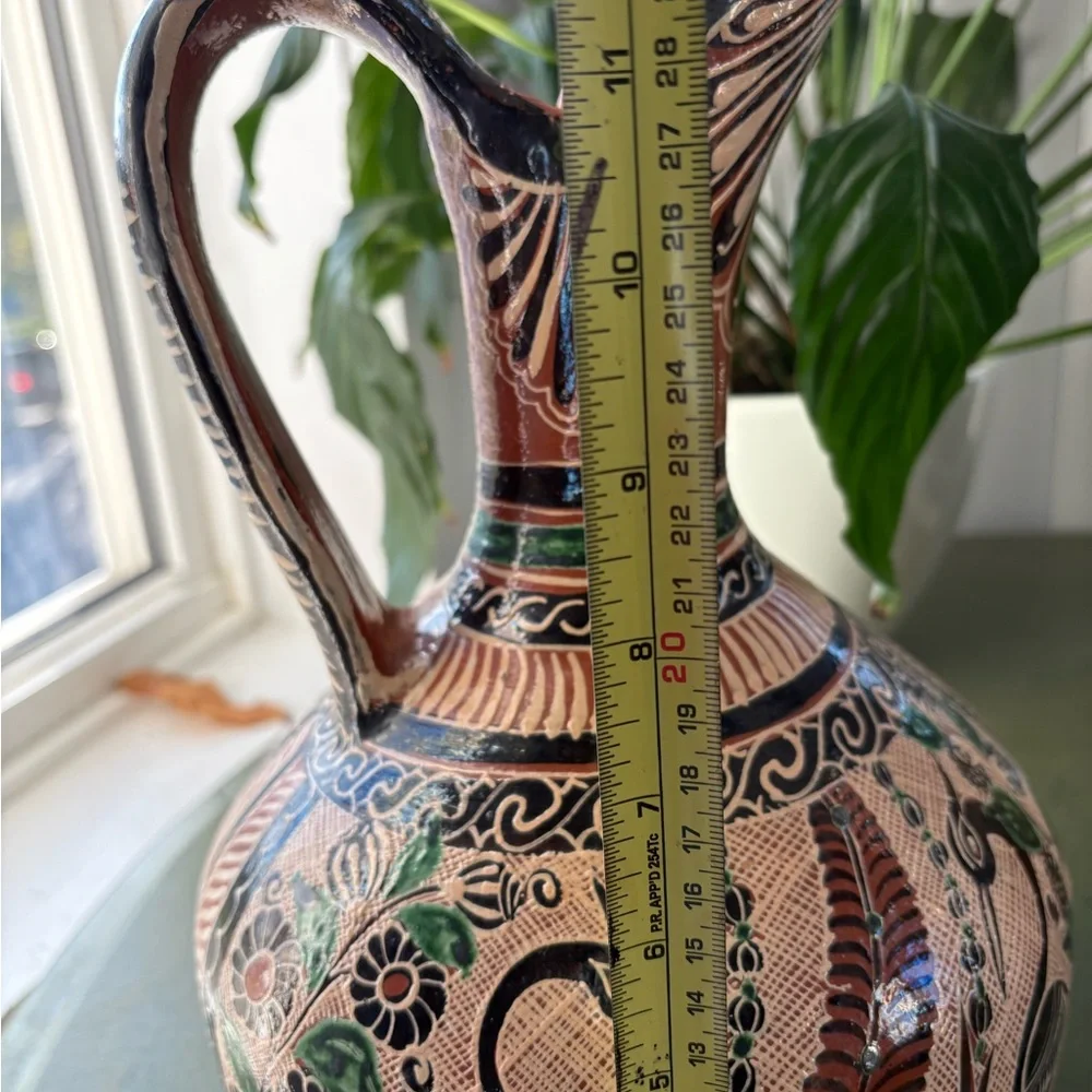 Handcrafted Ceramic Pitcher with Intricate Patterns - Picture 7 of 8